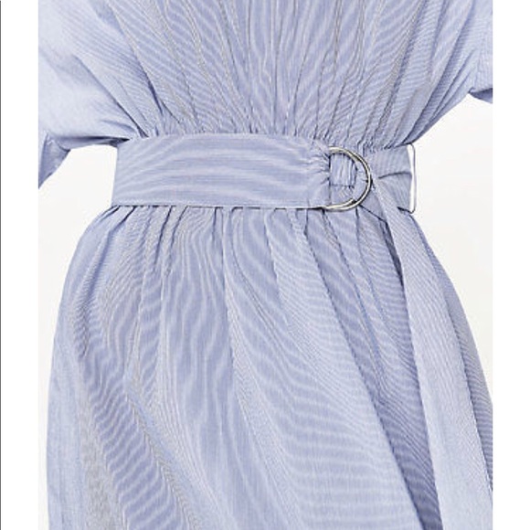 NWOT Zara Striped Poplin Asymmetric Neck Tunic - Picture 4 of 8